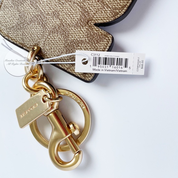 Coach LOVE Bag Charm NWT Key Holder Ring Bonnie Cashin Tribute Art Logo Canvas - Picture 5 of 7
